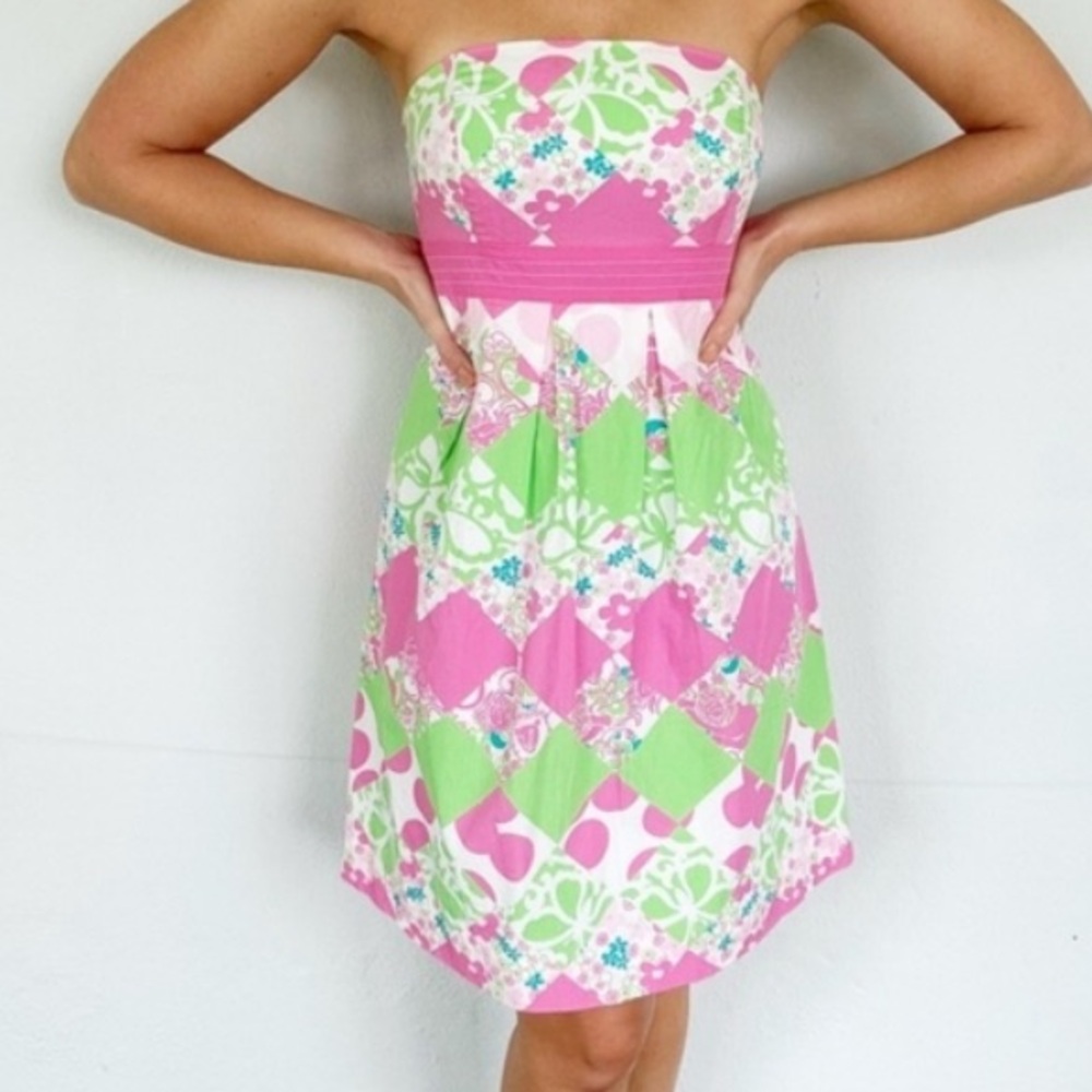 LILY PULITZER mini strapless dress
